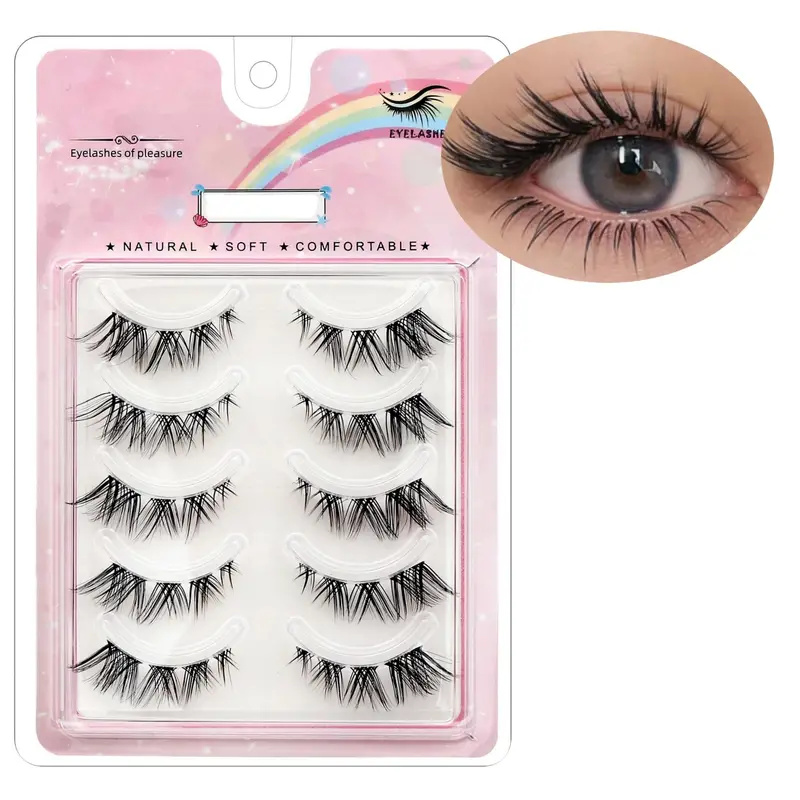 Eyelash Extension Fox Eye - 5 pairs Fox Eye False Eyelashes