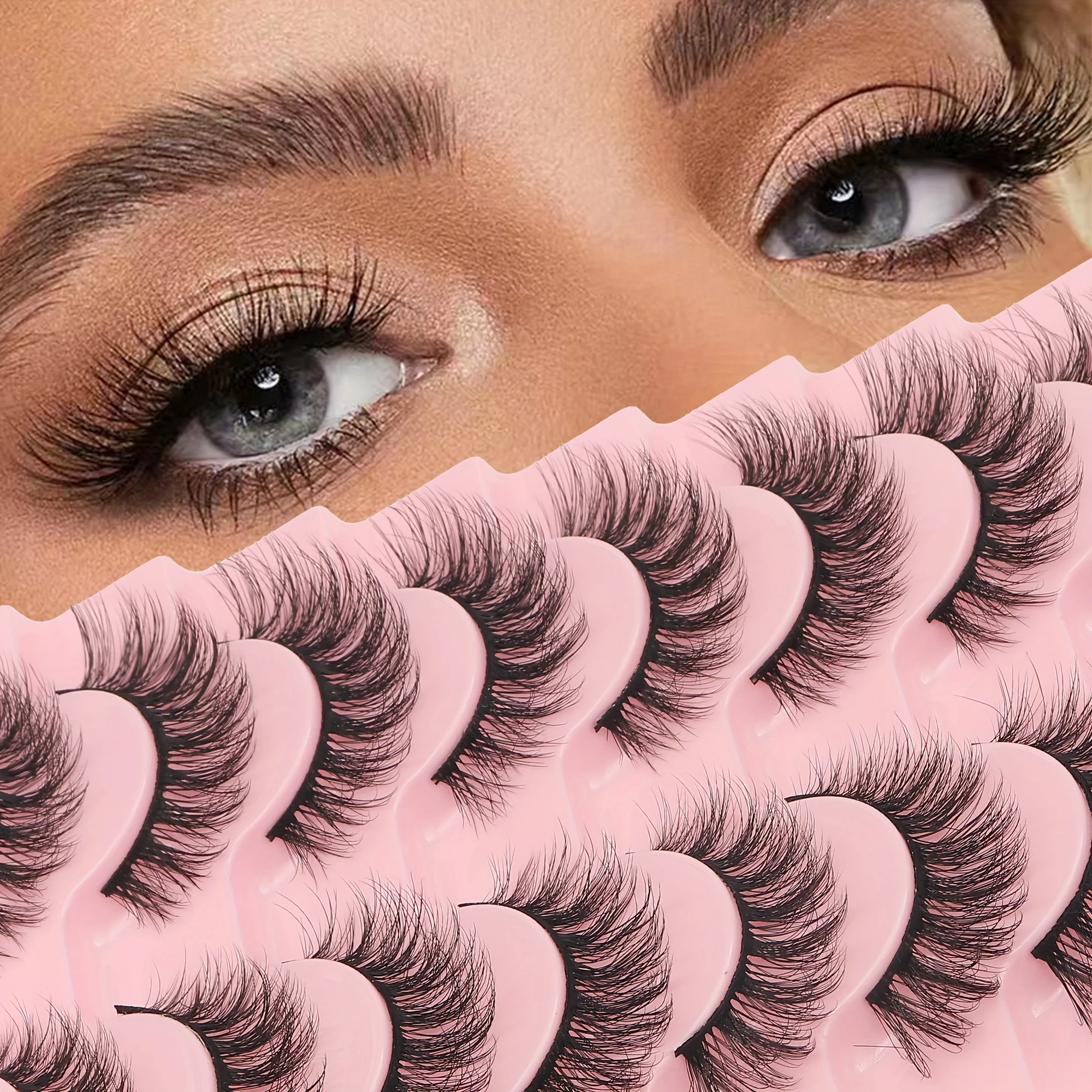 Eyelash Extension Cat Eye Wispy - False Eyelashes Fairy Strip Lashes Peri