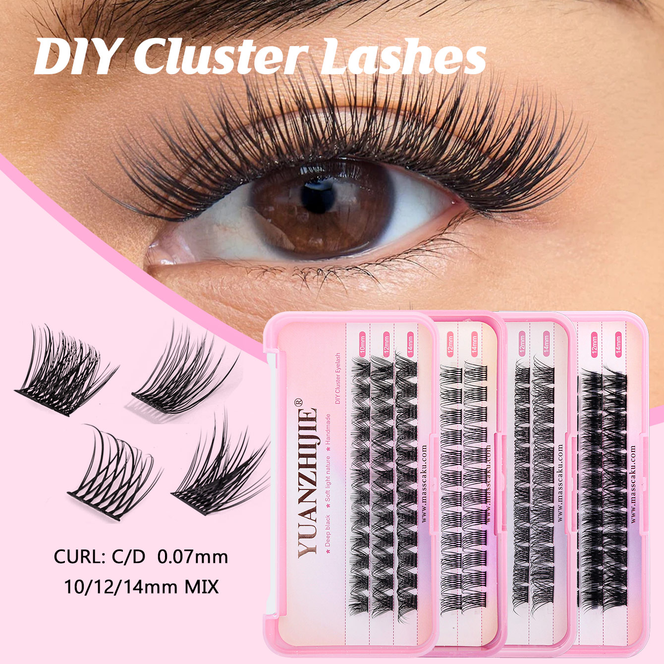 YUANZHIJIE 36PCS Cluster Cat E – Eyelash Extension Cat Eye Wispy recenzja i cena