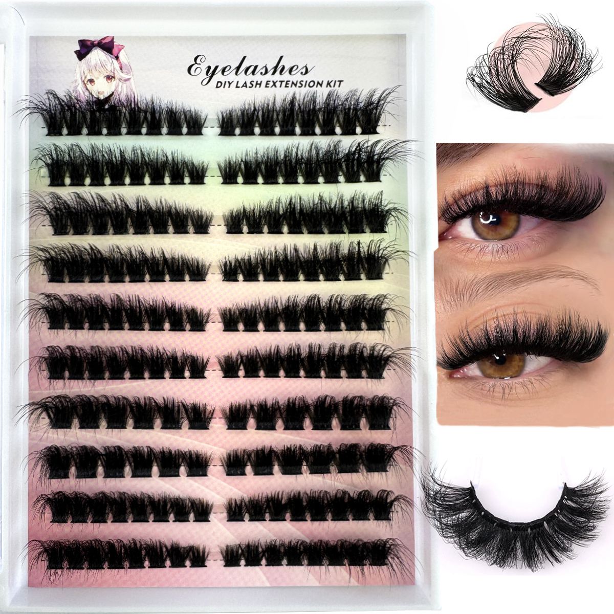 Left+Right Eye Lash Extension  – Eyelash Extension Fox Eye recenzja i cena