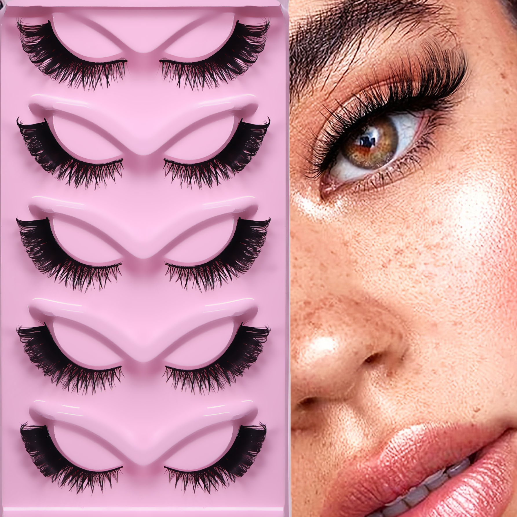 5 Pairs Cat Eye Lashes Fluffy  – Eyelash Extension Cat Eye Wispy recenzja i cena