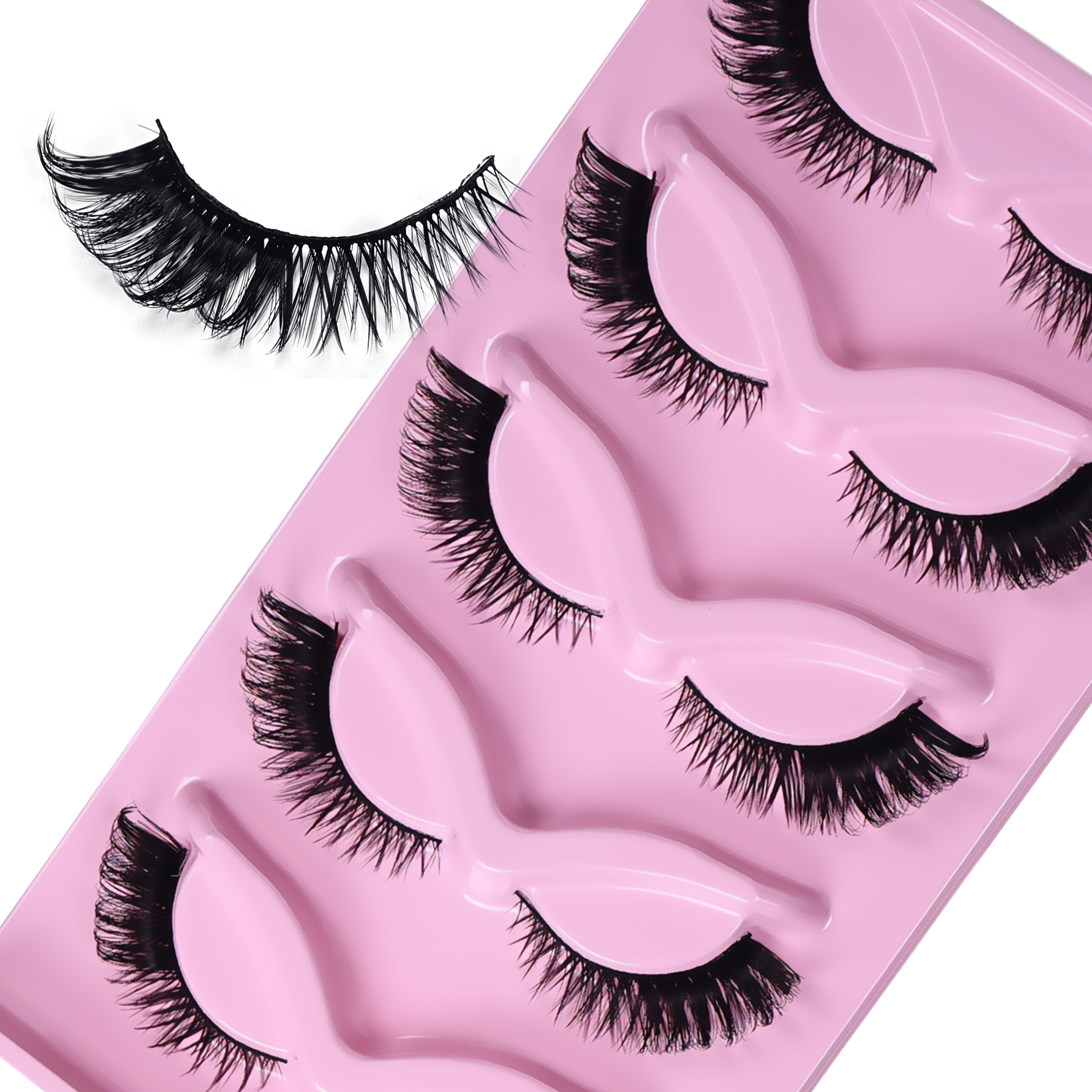 5 Pairs Cat Eye Lashes Fluffy  – Eyelash Extension Cat Eye Wispy recenzja i cena