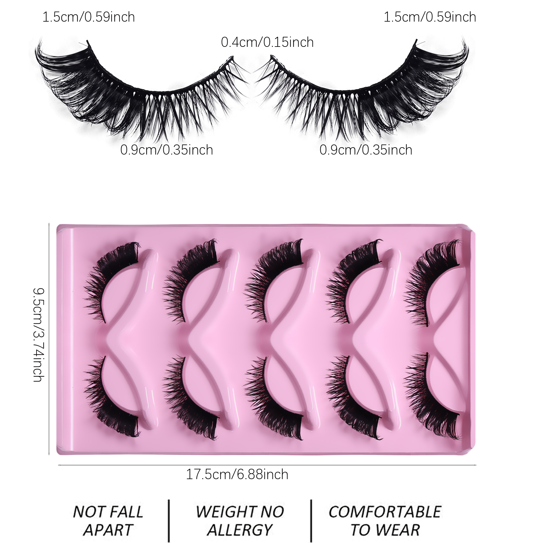 5 Pairs Cat Eye Lashes Fluffy  – Eyelash Extension Cat Eye Wispy recenzja i cena
