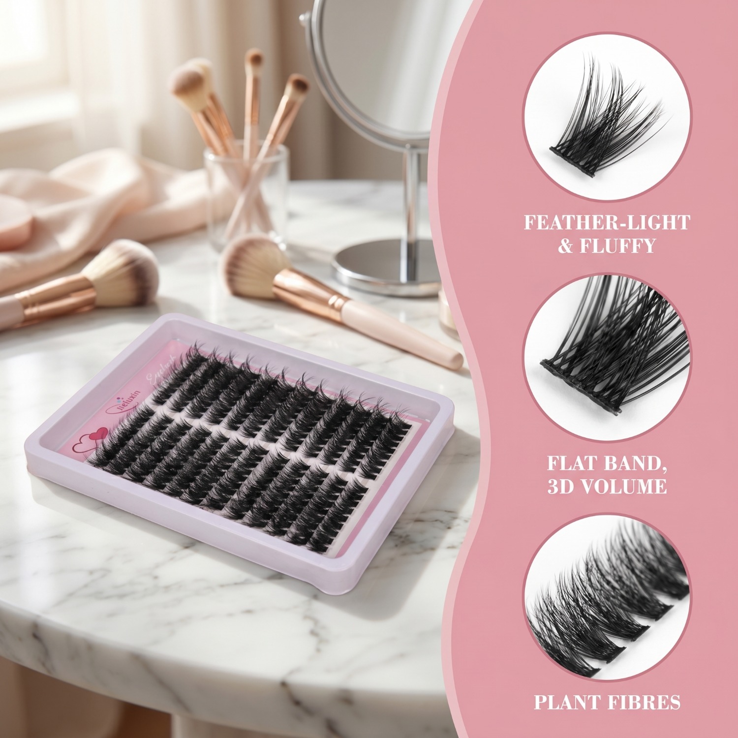 Fluffy Volume Cluster Lashes C – Eyelash Extension Cat Eye Wispy recenzja i cena