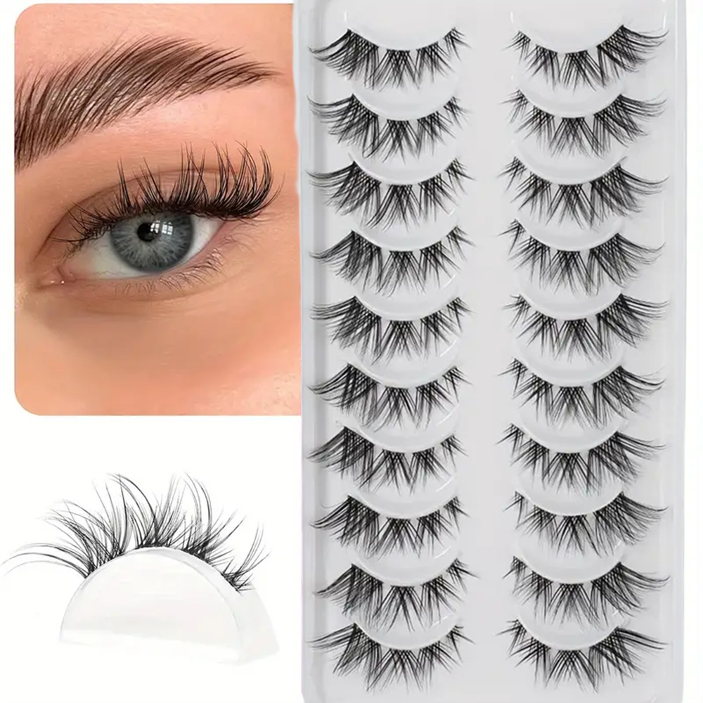 10 Pairs False Eyelashes Clust – Eyelash Extension Cat Eye Wispy recenzja i cena