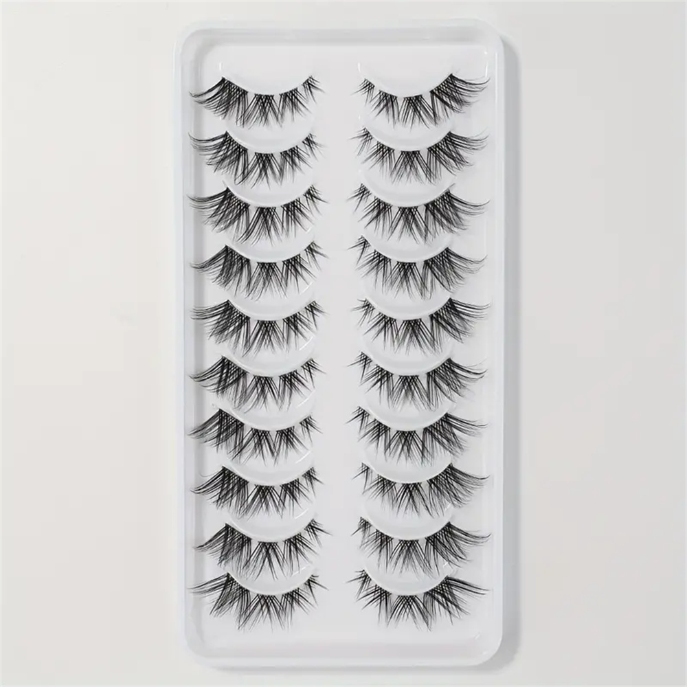 10 Pairs False Eyelashes Clust – Eyelash Extension Cat Eye Wispy recenzja i cena