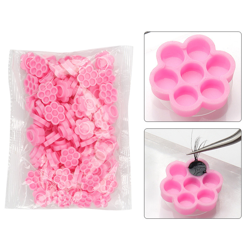 100 Pcs Pink Flower Glue Delay – Eyelash Extension Guide recenzja i cena
