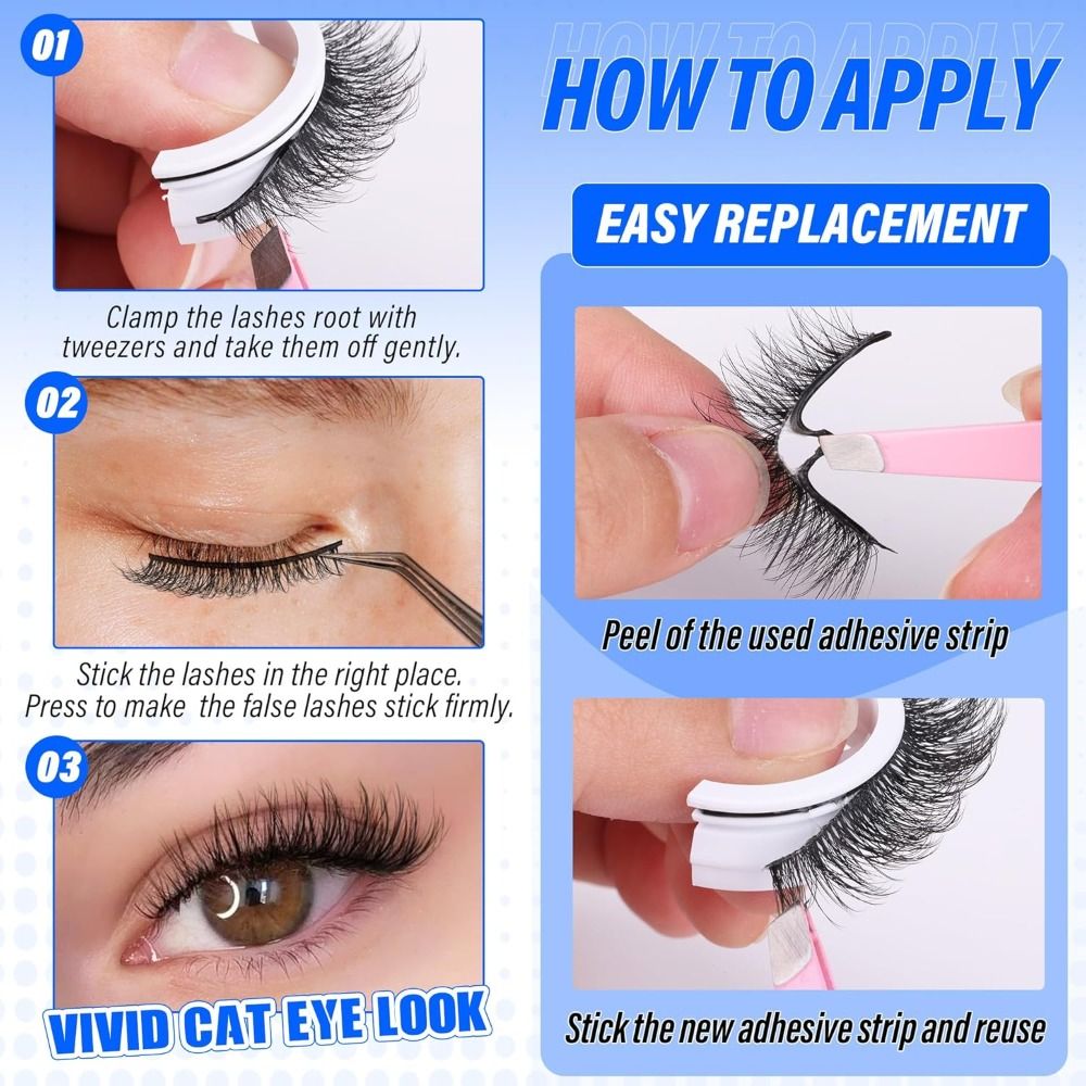 Pre Glued Self Adhesive Eyelas – Eyelash Extension Cat Eye Wispy recenzja i cena