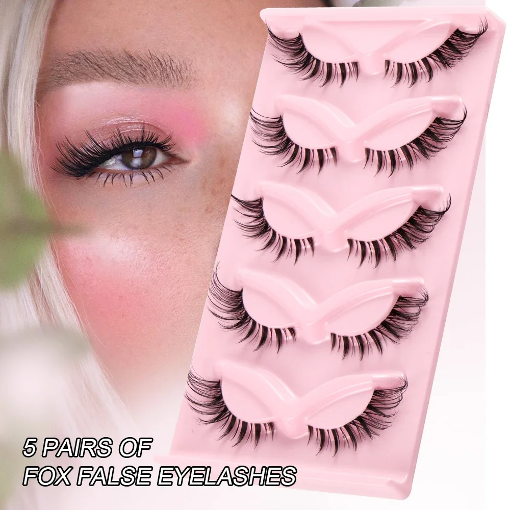 5 Pairs Cat Eye Fake Eyelashes – Eyelash Extension Fox Eye recenzja i cena