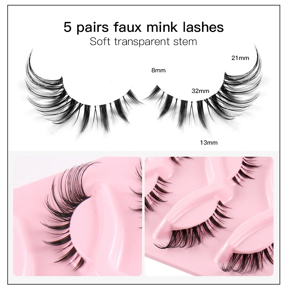 5 Pairs Cat Eye Fake Eyelashes – Eyelash Extension Fox Eye recenzja i cena
