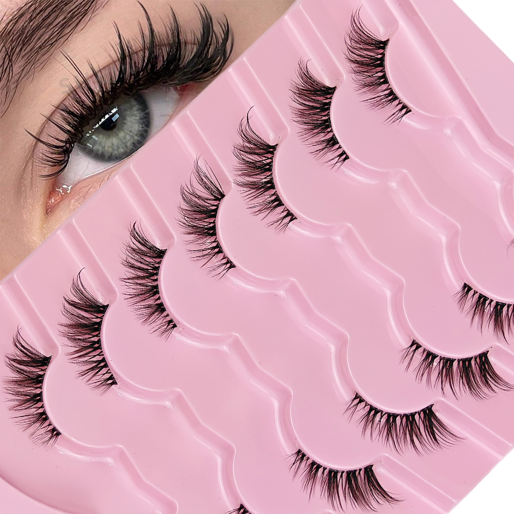 7 Pairs Half Lashes With Clear – Eyelash Extension Cat Eye Wispy recenzja i cena