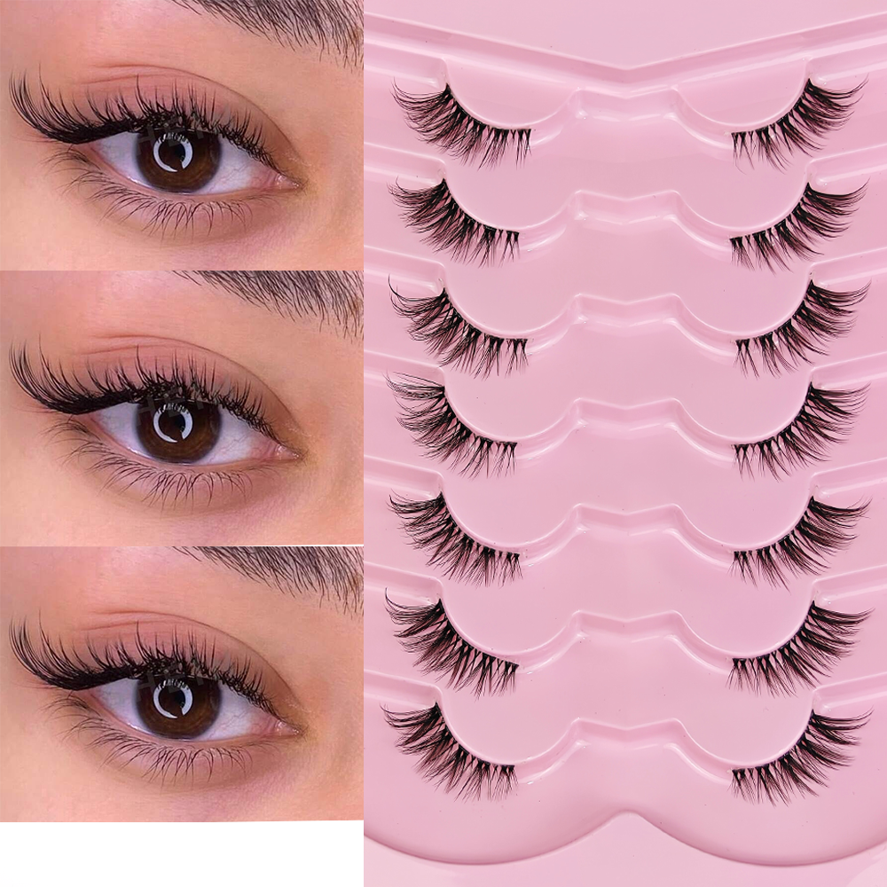 7 Pairs Half Lashes With Clear – Eyelash Extension Cat Eye Wispy recenzja i cena