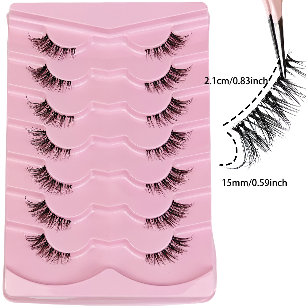 7 Pairs Half Lashes With Clear – Eyelash Extension Cat Eye Wispy recenzja i cena